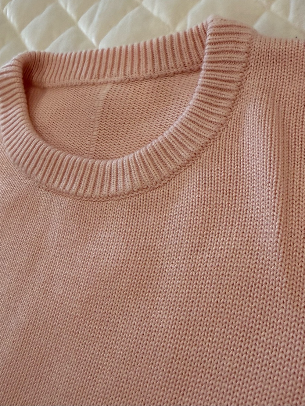 Lululemon Cotton-Cashmere Blend Crewneck Sweater Blush Pink Medium